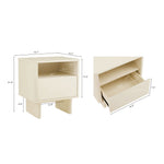 Ella 20" Nightstand (1-Drawer) in Cream