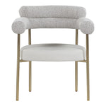 Blake Boucle Fabric And Vegan Leather Upholstered Dining Chair in Taupe