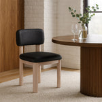 Paloma Vegan Leather Upholstered Dining Chair (88052-C) in Black