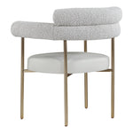 Blake Boucle Fabric And Vegan Leather Upholstered Dining Chair in Taupe