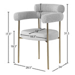 Blake Boucle Fabric And Vegan Leather Upholstered Dining Chair in Taupe