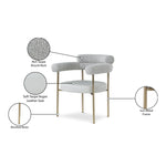 Blake Boucle Fabric And Vegan Leather Upholstered Dining Chair in Taupe