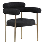 Blake Boucle Fabric Upholstered Dining Chair in Black
