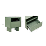 Ella 20" Nightstand (1-Drawer) in Sage Green