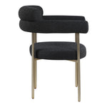 Blake Boucle Fabric Upholstered Dining Chair in Black