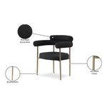 Blake Boucle Fabric Upholstered Dining Chair in Black