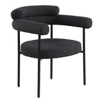 Blake Boucle Fabric Upholstered Dining Chair in Black