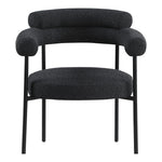 Blake Boucle Fabric Upholstered Dining Chair in Black