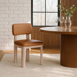 Paloma Vegan Leather Upholstered Dining Chair (88052-C) in Cognac