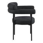 Blake Boucle Fabric Upholstered Dining Chair in Black
