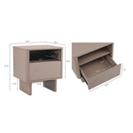 Ella 20" Nightstand (1-Drawer) in Mocha