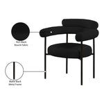 Blake Boucle Fabric Upholstered Dining Chair in Black