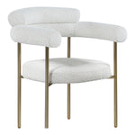 Blake Boucle Fabric Upholstered Dining Chair in Cream