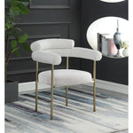 Blake Boucle Fabric Upholstered Dining Chair in Cream
