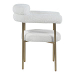 Blake Boucle Fabric Upholstered Dining Chair in Cream