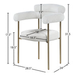 Blake Boucle Fabric Upholstered Dining Chair in Cream