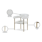 Blake Boucle Fabric Upholstered Dining Chair in Cream