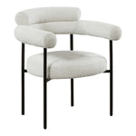 Blake Boucle Fabric Upholstered Dining Chair in Cream