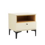 Amara 20" Nightstand (1-Drawer) in Cream and Light Oak