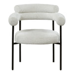 Blake Boucle Fabric Upholstered Dining Chair in Cream