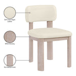 Paloma Vegan Leather Upholstered Dining Chair (88052-C) in Cream