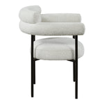 Blake Boucle Fabric Upholstered Dining Chair in Cream