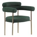 Blake Boucle Fabric Upholstered Dining Chair in Green