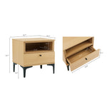 Amara 20" Nightstand (1-Drawer) in Light Oak