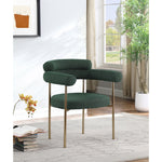 Blake Boucle Fabric Upholstered Dining Chair in Green