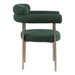 Blake Boucle Fabric Upholstered Dining Chair in Green