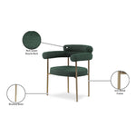 Blake Boucle Fabric Upholstered Dining Chair in Green
