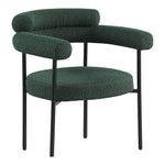 Blake Boucle Fabric Upholstered Dining Chair in Green