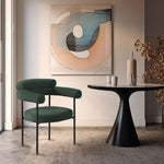 Blake Boucle Fabric Upholstered Dining Chair in Green