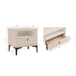 Amara 20" Nightstand (1-Drawer) in Pale Rose and White