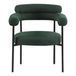 Blake Boucle Fabric Upholstered Dining Chair in Green