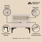 Amara 20" Nightstand (1-Drawer) in Pale Rose and White