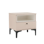 Amara 20" Nightstand (1-Drawer) in Pale Rose and White