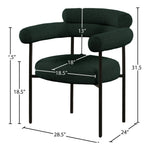 Blake Boucle Fabric Upholstered Dining Chair in Green