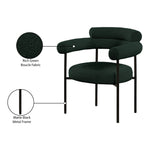 Blake Boucle Fabric Upholstered Dining Chair in Green