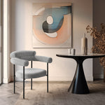 Blake Boucle Fabric Upholstered Dining Chair in Grey