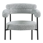 Blake Boucle Fabric Upholstered Dining Chair in Grey