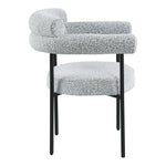 Blake Boucle Fabric Upholstered Dining Chair in Grey