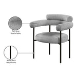 Blake Boucle Fabric Upholstered Dining Chair in Grey