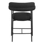 Blake Boucle Fabric Upholstered Counter Stool in Black