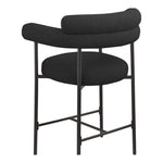 Blake Boucle Fabric Upholstered Counter Stool in Black