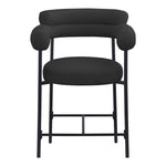 Blake Boucle Fabric Upholstered Counter Stool in Black