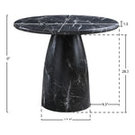 Cosenza 36" Marble Finish Concrete Indoor / Outdoor Dining Table in Black