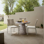 Cosenza 36" Marble Finish Concrete Indoor / Outdoor Dining Table in Brown
