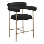 Blake Boucle Fabric Upholstered Counter Stool in Black