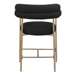 Blake Boucle Fabric Upholstered Counter Stool in Black